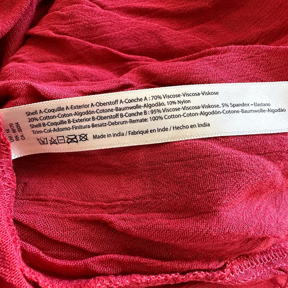 Free People Intimately One Adella Slip Maxi Dress in Bright Red Flowy S NWT - Picture 6 of 7